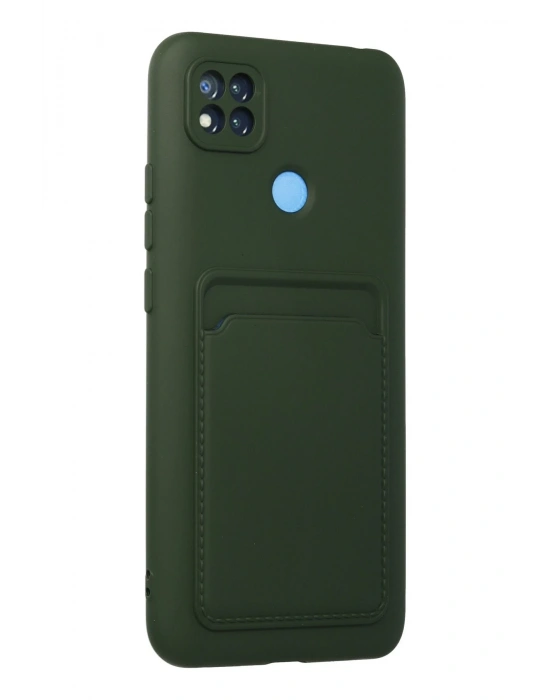 Newface Xiaomi Redmi 9C Kılıf Kelvin Kartvizitli Silikon - Koyu Yeşil