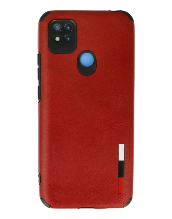 Newface Xiaomi Redmi 9C Kılıf Loop Deri Silikon - Kırmızı