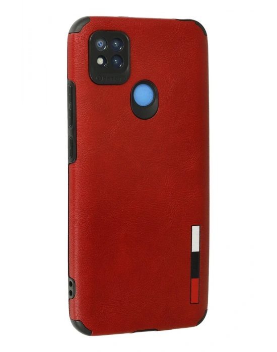 Newface Xiaomi Redmi 9C Kılıf Loop Deri Silikon - Kırmızı