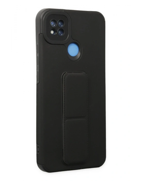 Newface Xiaomi Redmi 9C Kılıf Mega Standlı Silikon - Siyah