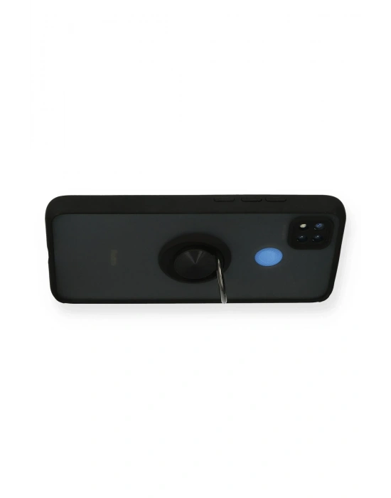 Newface Xiaomi Redmi 9C Kılıf Montreal Yüzüklü Silikon Kapak - Siyah