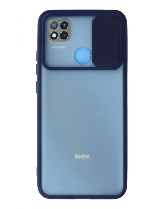 Newface Xiaomi Redmi 9C Kılıf Palm Buzlu Kamera Sürgülü Silikon - Lacivert
