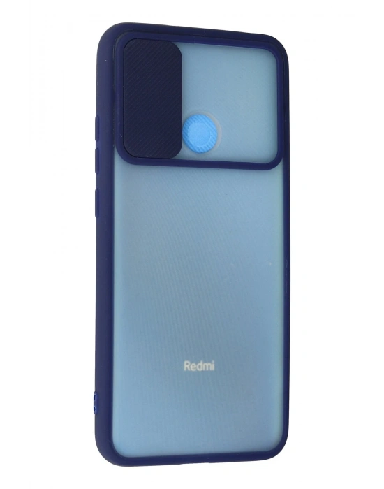Newface Xiaomi Redmi 9C Kılıf Palm Buzlu Kamera Sürgülü Silikon - Lacivert