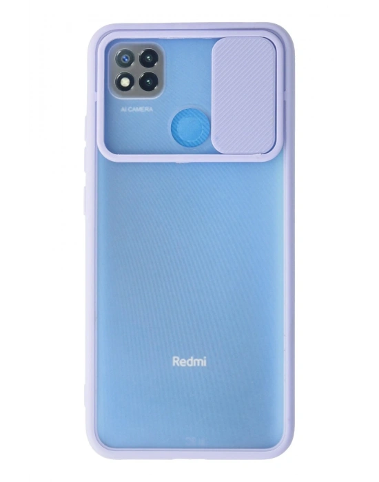 Newface Xiaomi Redmi 9C Kılıf Palm Buzlu Kamera Sürgülü Silikon - Lila