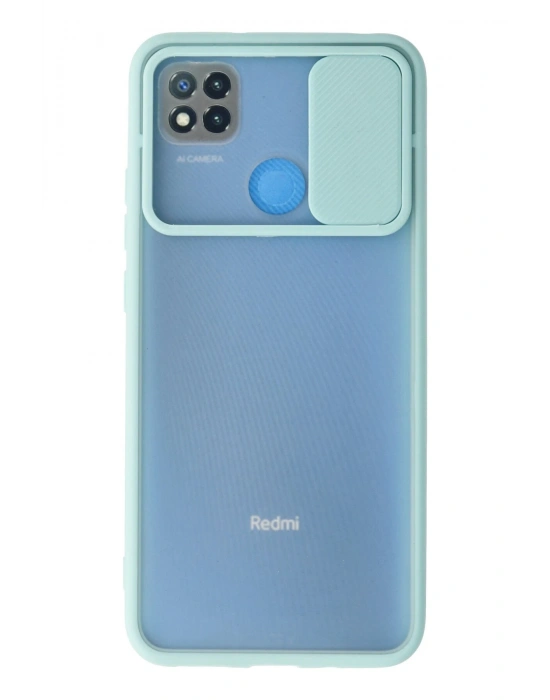Newface Xiaomi Redmi 9C Kılıf Palm Buzlu Kamera Sürgülü Silikon - Turkuaz