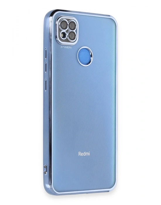 Newface Xiaomi Redmi 9C Kılıf Razer Lensli Silikon - Açık Mavi