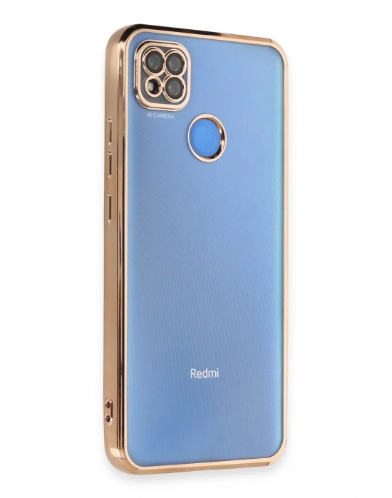 Newface Xiaomi Redmi 9C Kılıf Razer Lensli Silikon - Gold