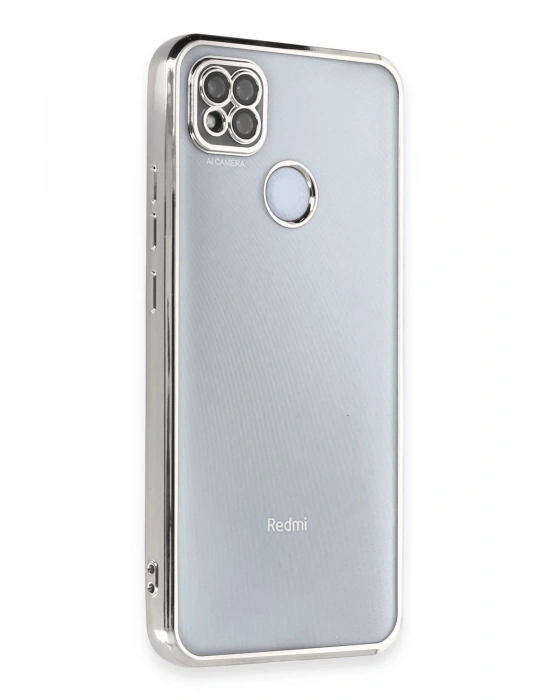 Newface Xiaomi Redmi 9C Kılıf Razer Lensli Silikon - Gümüş