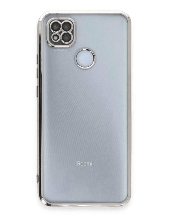 Newface Xiaomi Redmi 9C Kılıf Razer Lensli Silikon - Gümüş