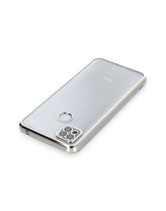 Newface Xiaomi Redmi 9C Kılıf Razer Lensli Silikon - Gümüş