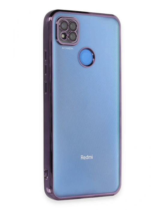 Newface Xiaomi Redmi 9C Kılıf Razer Lensli Silikon - Mor