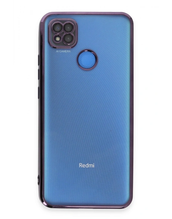 Newface Xiaomi Redmi 9C Kılıf Razer Lensli Silikon - Mor