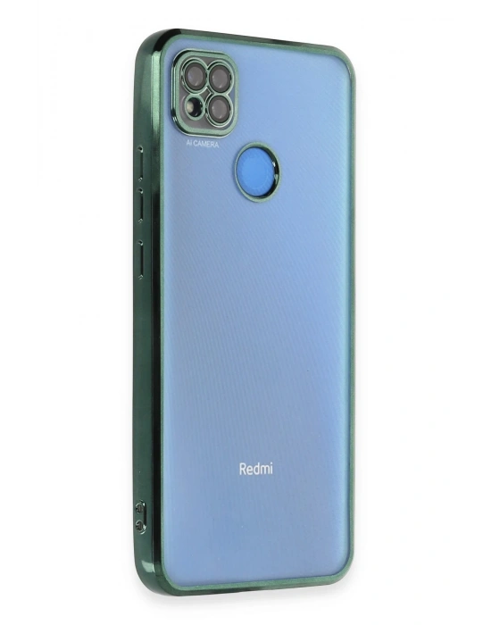 Newface Xiaomi Redmi 9C Kılıf Razer Lensli Silikon - Yeşil