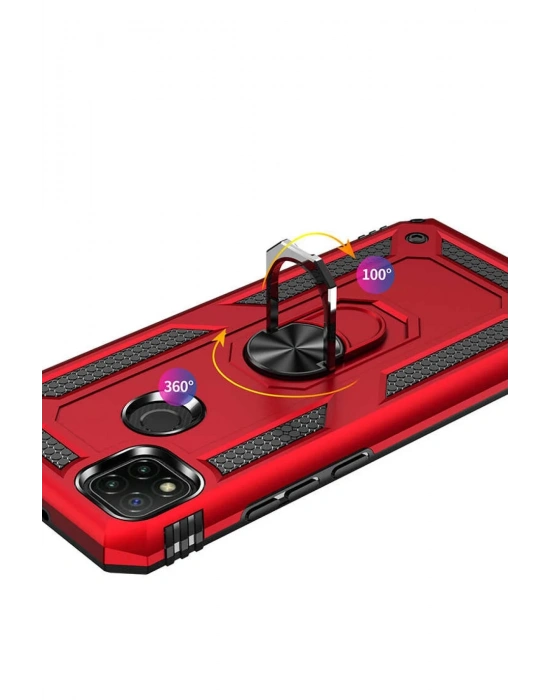 Newface Xiaomi Redmi 9C Kılıf Sofya Yüzüklü Silikon Kapak - Gold