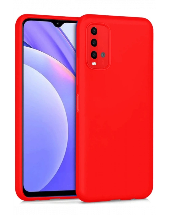 Newface Xiaomi Redmi 9T Kılıf Nano içi Kadife Silikon - Kırmızı