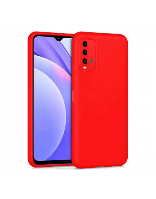 Newface Xiaomi Redmi 9T Kılıf Nano içi Kadife Silikon - Kırmızı