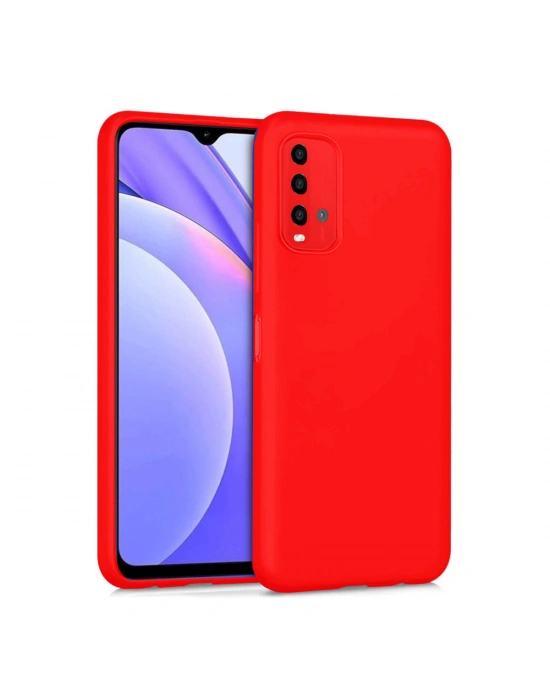 Newface Xiaomi Redmi 9T Kılıf Nano içi Kadife Silikon - Kırmızı