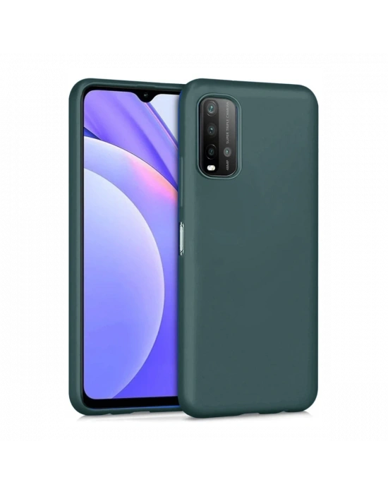 Newface Xiaomi Redmi 9T Kılıf Nano içi Kadife Silikon - Koyu Yeşil