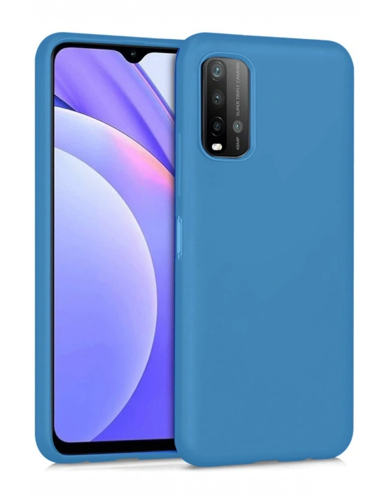 Newface Xiaomi Redmi 9T Kılıf Nano içi Kadife Silikon - Mavi