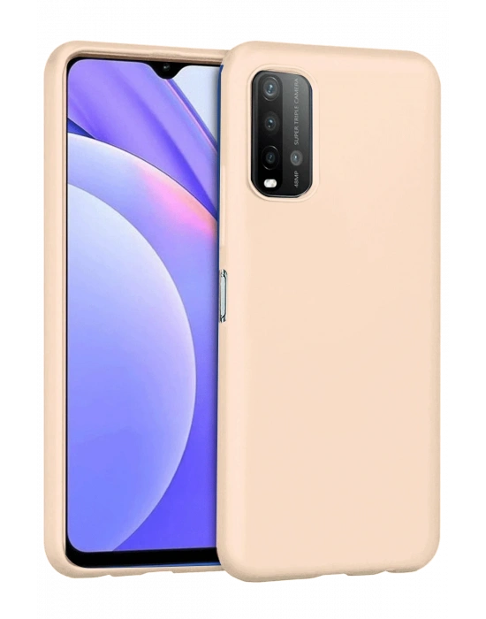 Newface Xiaomi Redmi 9T Kılıf Nano içi Kadife Silikon - Pudra