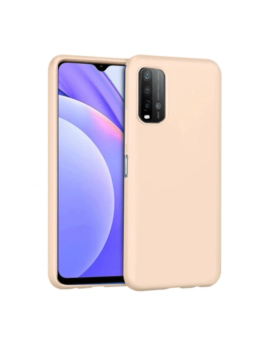 Newface Xiaomi Redmi 9T Kılıf Nano içi Kadife Silikon - Pudra