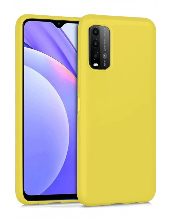 Newface Xiaomi Redmi 9T Kılıf Nano içi Kadife Silikon - Sarı