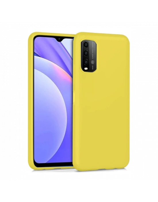 Newface Xiaomi Redmi 9T Kılıf Nano içi Kadife Silikon - Sarı