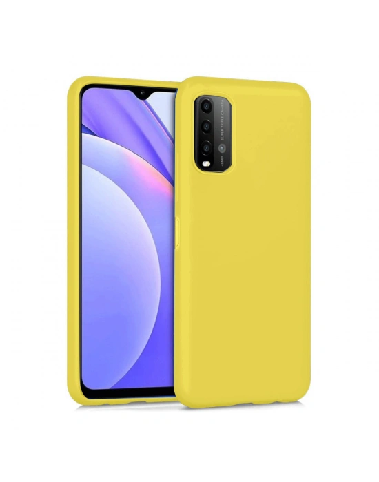 Newface Xiaomi Redmi 9T Kılıf Nano içi Kadife Silikon - Sarı