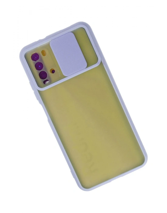 Newface Xiaomi Redmi 9T Kılıf Palm Buzlu Kamera Sürgülü Silikon - Lila