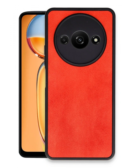 Newface Xiaomi Redmi A3 4G Kılıf Aras Deri Kapak - Kırmızı