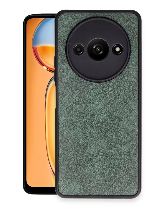 Newface Xiaomi Redmi A3 4G Kılıf Aras Deri Kapak - Koyu Yeşil