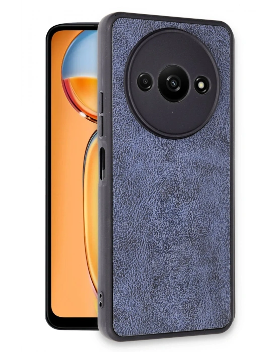 Newface Xiaomi Redmi A3 4G Kılıf Aras Deri Kapak - Lacivert