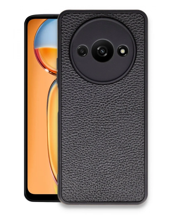 Newface Xiaomi Redmi A3 4G Kılıf Aras Deri Kapak - Siyah