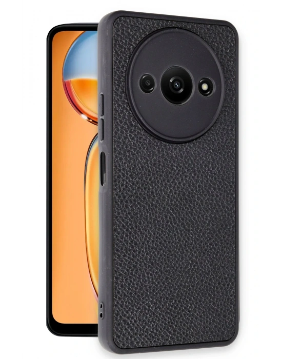 Newface Xiaomi Redmi A3 4G Kılıf Aras Deri Kapak - Siyah
