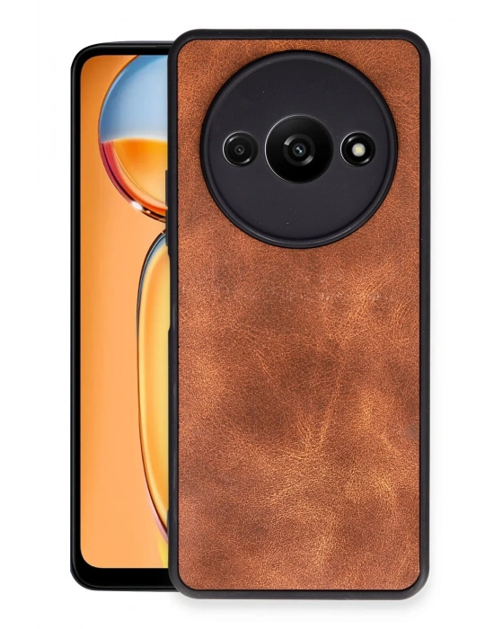 Newface Xiaomi Redmi A3 4G Kılıf Aras Deri Kapak - Taba