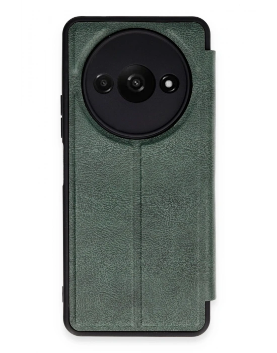 Newface Xiaomi Redmi A3 4G Kılıf Flip Cover - Koyu Yeşil