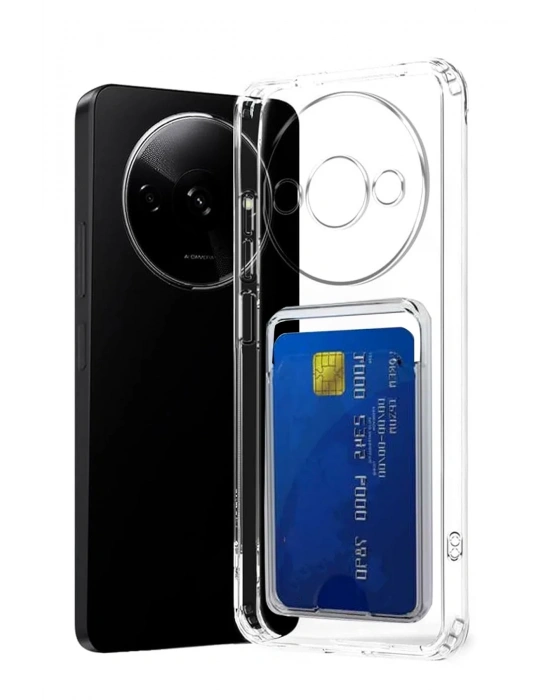Newface Xiaomi Redmi A3 4G Kılıf Kart Şeffaf Silikon - Şeffaf