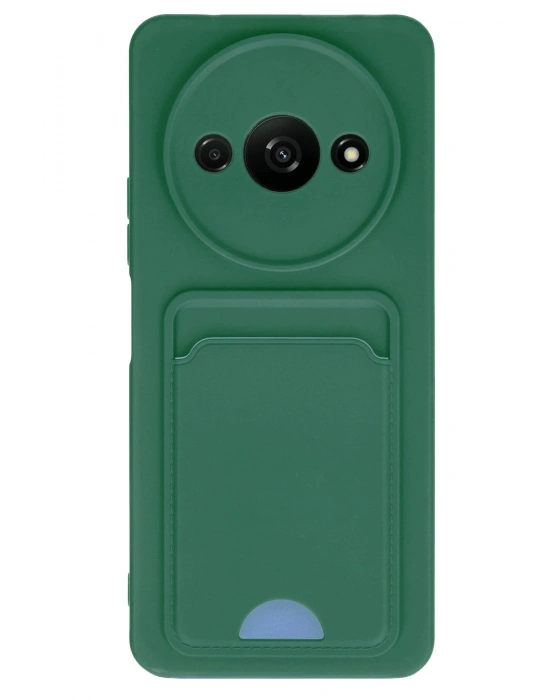 Newface Xiaomi Redmi A3 4G Kılıf Kelvin Kartvizitli Silikon - Koyu Yeşil