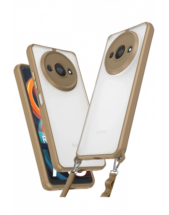 Newface Xiaomi Redmi A3 4G Kılıf Penta Silikon Kılıf - Çöl Titanyum