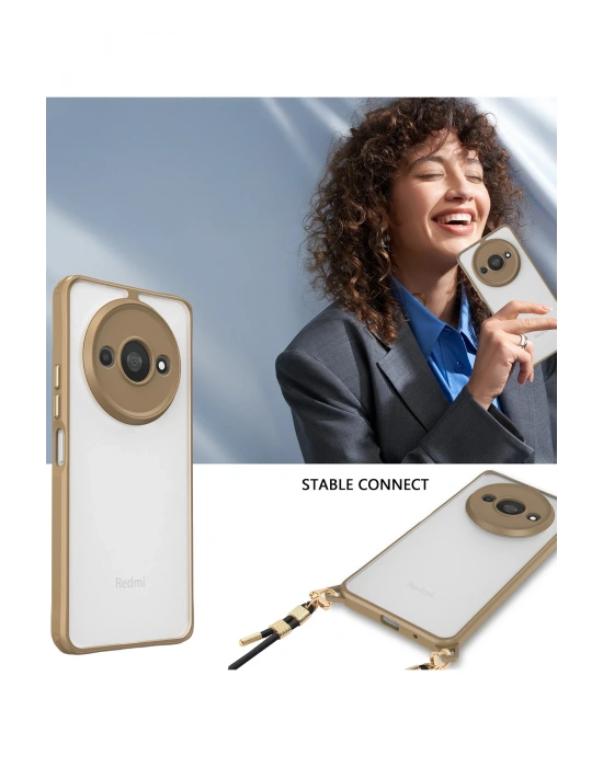 Newface Xiaomi Redmi A3 4G Kılıf Penta Silikon Kılıf - Çöl Titanyum