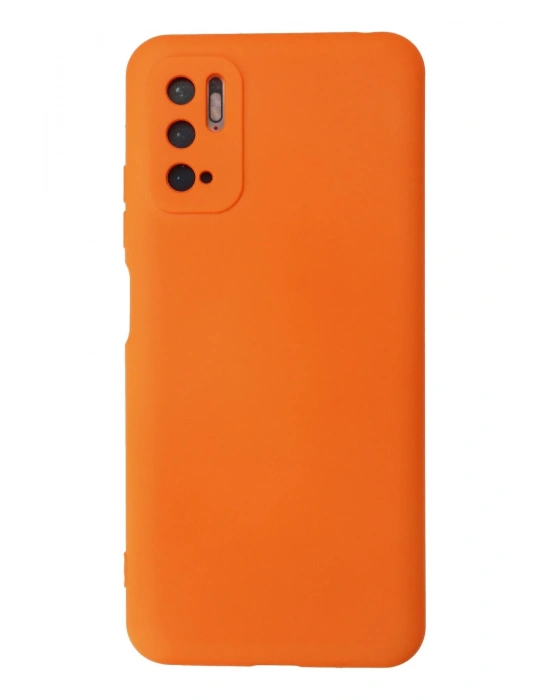 Newface Xiaomi Redmi Note 10 5G Kılıf Nano içi Kadife Silikon - Turuncu