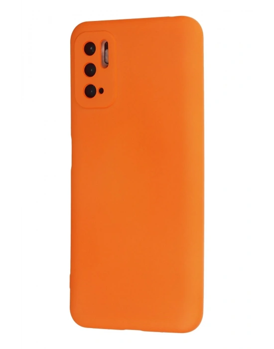 Newface Xiaomi Redmi Note 10 5G Kılıf Nano içi Kadife Silikon - Turuncu