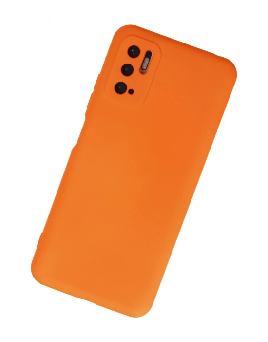 Newface Xiaomi Redmi Note 10 5G Kılıf Nano içi Kadife Silikon - Turuncu