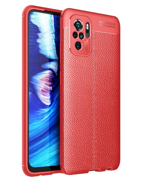 Newface Xiaomi Redmi Note 10 Kılıf Auto Focus Kapak - Kırmızı
