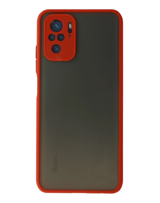 Newface Xiaomi Redmi Note 10 Kılıf Montreal Silikon Kapak - Kırmızı