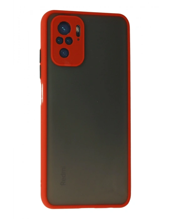 Newface Xiaomi Redmi Note 10 Kılıf Montreal Silikon Kapak - Kırmızı