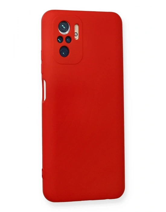 Newface Xiaomi Redmi Note 10 Kılıf Nano içi Kadife Silikon - Kırmızı