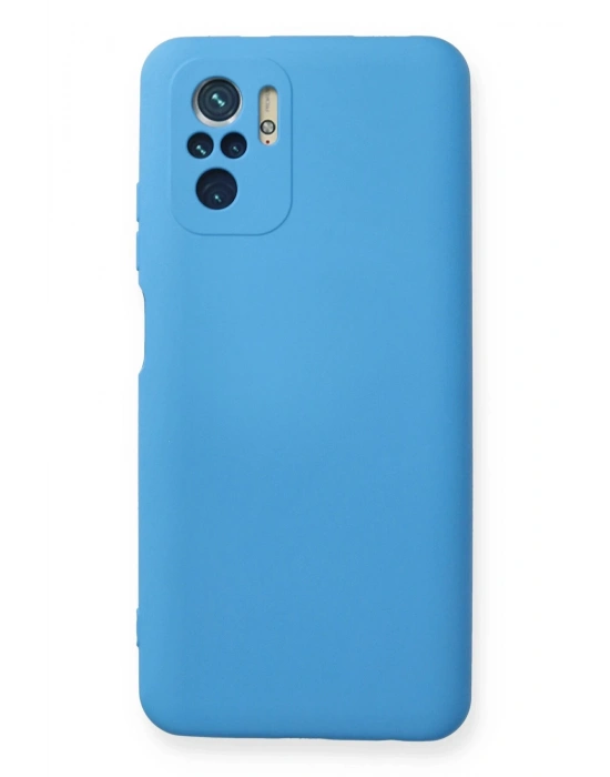 Newface Xiaomi Redmi Note 10 Kılıf Nano içi Kadife Silikon - Mavi
