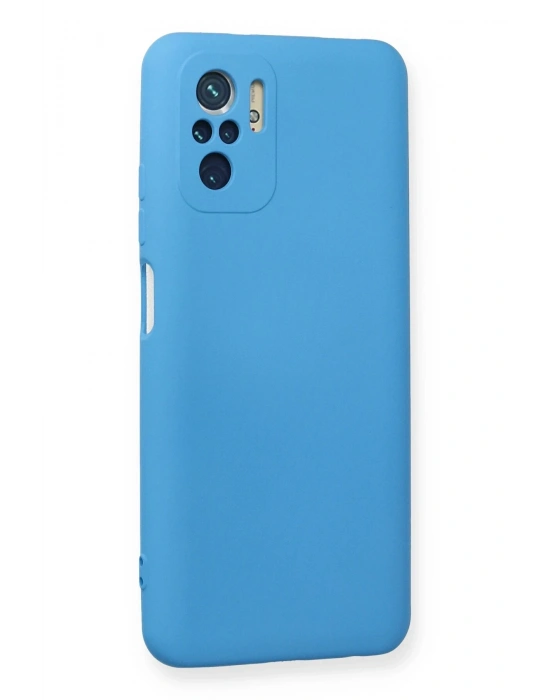Newface Xiaomi Redmi Note 10 Kılıf Nano içi Kadife Silikon - Mavi