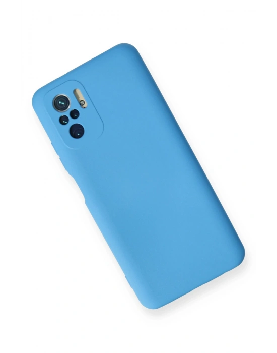 Newface Xiaomi Redmi Note 10 Kılıf Nano içi Kadife Silikon - Mavi